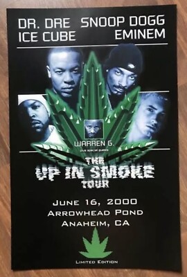 EMINEM and DR DRE POSTER - UP IN SMOKE TOUR 2000!- Rap Superstar