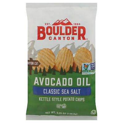 Boulder Canyon Chip Cut Canyon Avocado Sea Salt 5.25 oz (Pack Of 12)