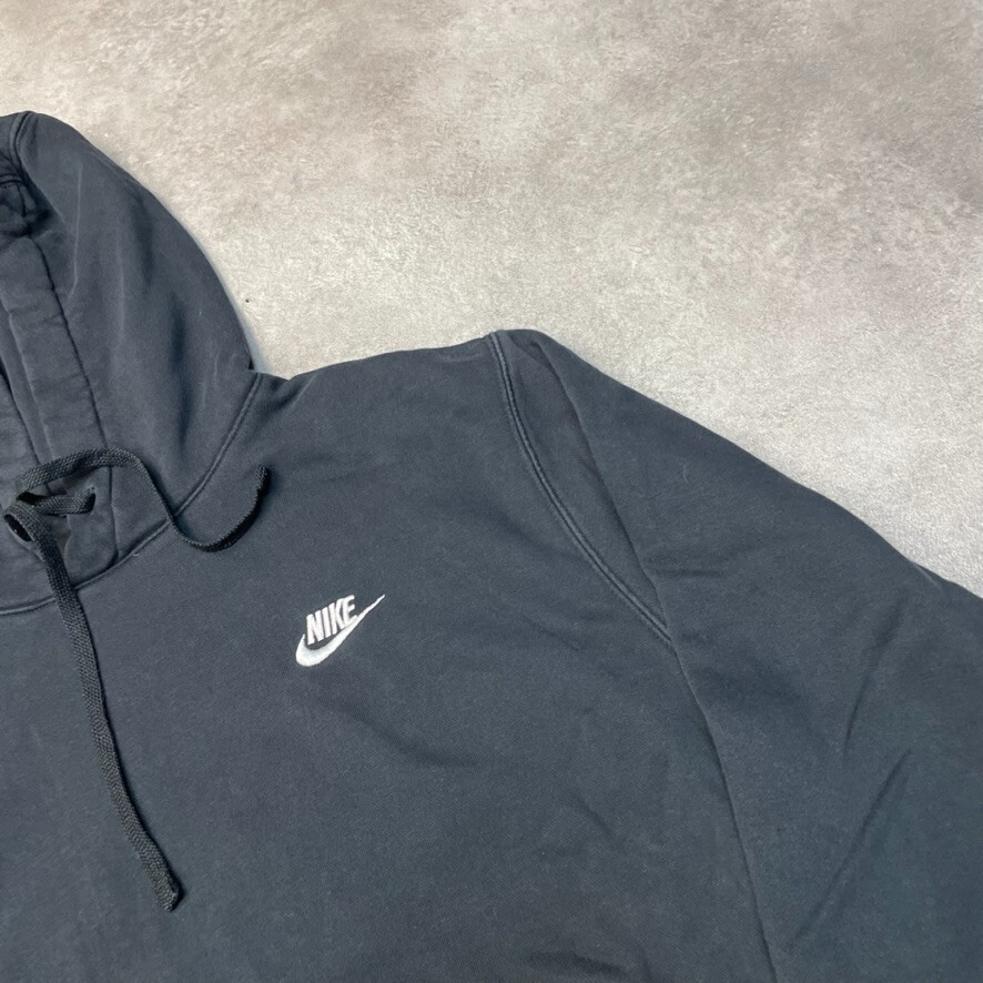 Nike Hoodie Mens Small Swoosh Y2K Club Logo  Sweatshirt, Black, Medium image 4