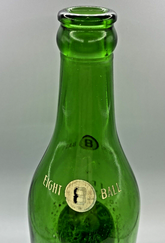Vintage 8 Ball 16 oz. Green Soda Bottle Red Rock Beverage Co. Altoona, Pa. - Picture 6 of 10