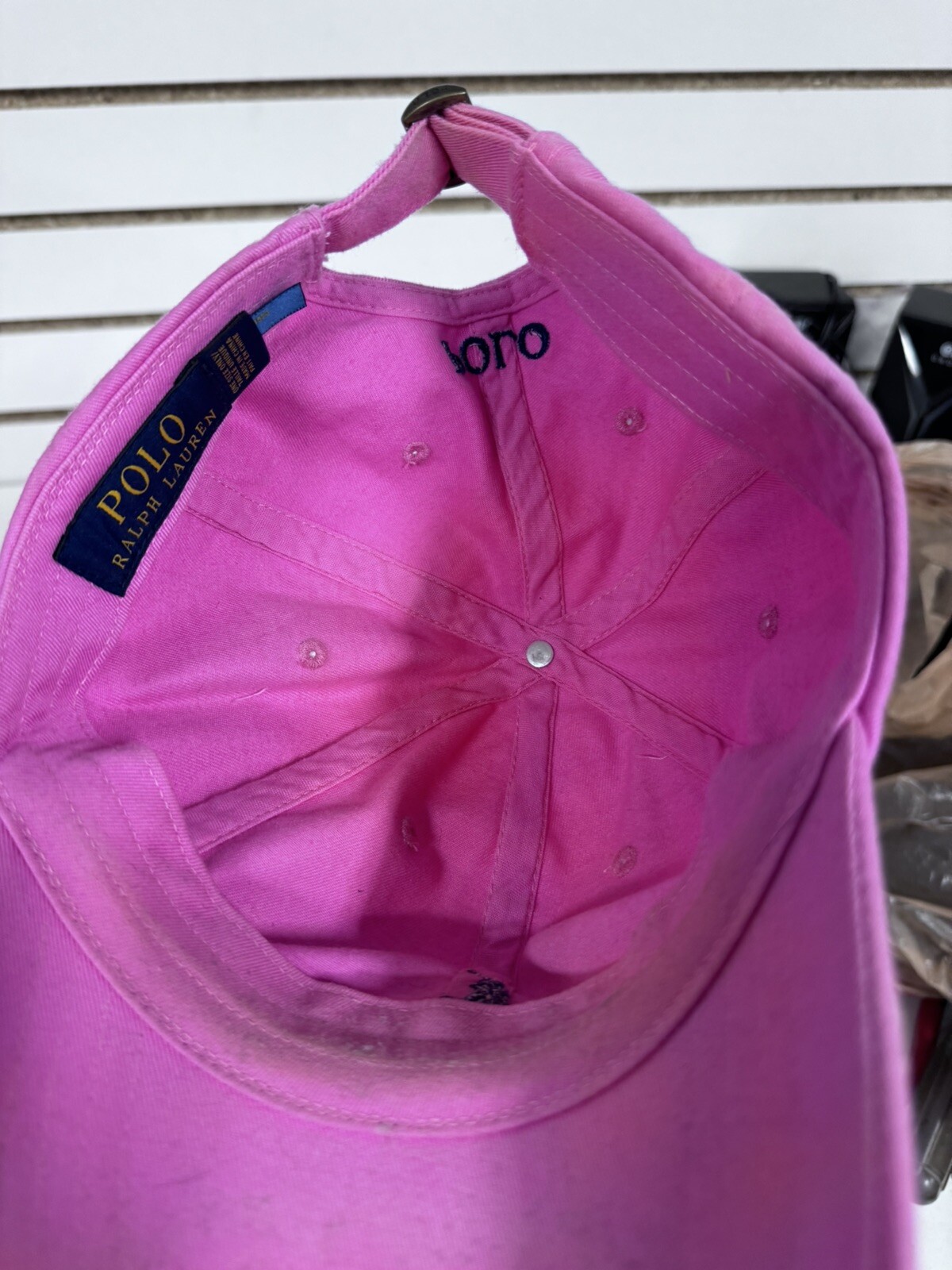 POLO Ralph Lauren cappello strapback rosa cinturino regolabile cappello papà pony reggiseno