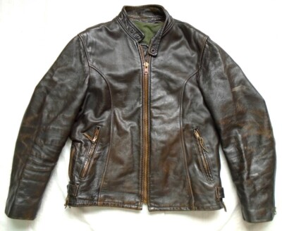Vintage 60s 70s Harley Davidson Badge Single Rider Leather Jacket