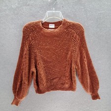 American Eagle Women Sweater Small Brown Ribbed Knit Long Sleeve Pullover