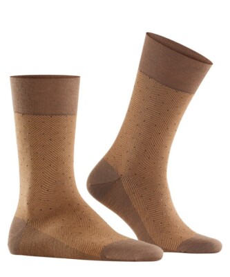 Falke Sensitive Herringbone Crew Socks Wool- Blend Hazel Sz 43-44
