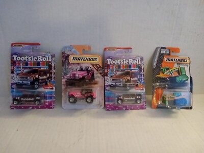 Lot of 4 Matchbox 1:64 Scale Toys..2020 TootsieRoll, Seed Shaker, MBX Off-Road