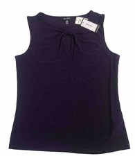 Nine West woman tonic top size: S purple tie-neck stretch $49