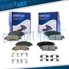 Front + Rear Ceramic Brake Pads Hardware for Escalade Avalanche Silverado Tahoe