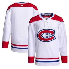 Men's Montreal Canadiens Adidas White Away Authentic NHL Hockey Blank Jersey