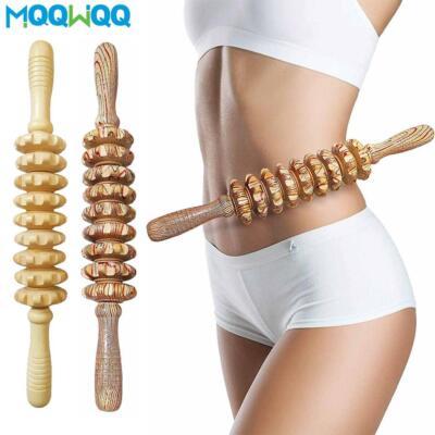 Rollers Wooden Massager Handheld Roller Stick Trigger Point Manual Massage Too