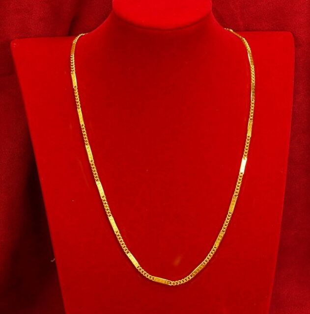 New lady's 22K 23K24K Thai Baht Yellow Gold GP Filled Necklace 24 inch Jewelry New lady's 22K 23K24K Thai Baht Yellow Gold GP Filled Necklace 24 inch Jewelry