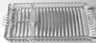 HAZEL ATLAS Ball & Rib Pressed Glass Clear Divided Tray Snack Depression Glass