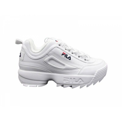 Scarpe da bambina bambino Fila Disruptor Kids 1010567.1FG bianco sneakers  pelle | eBay