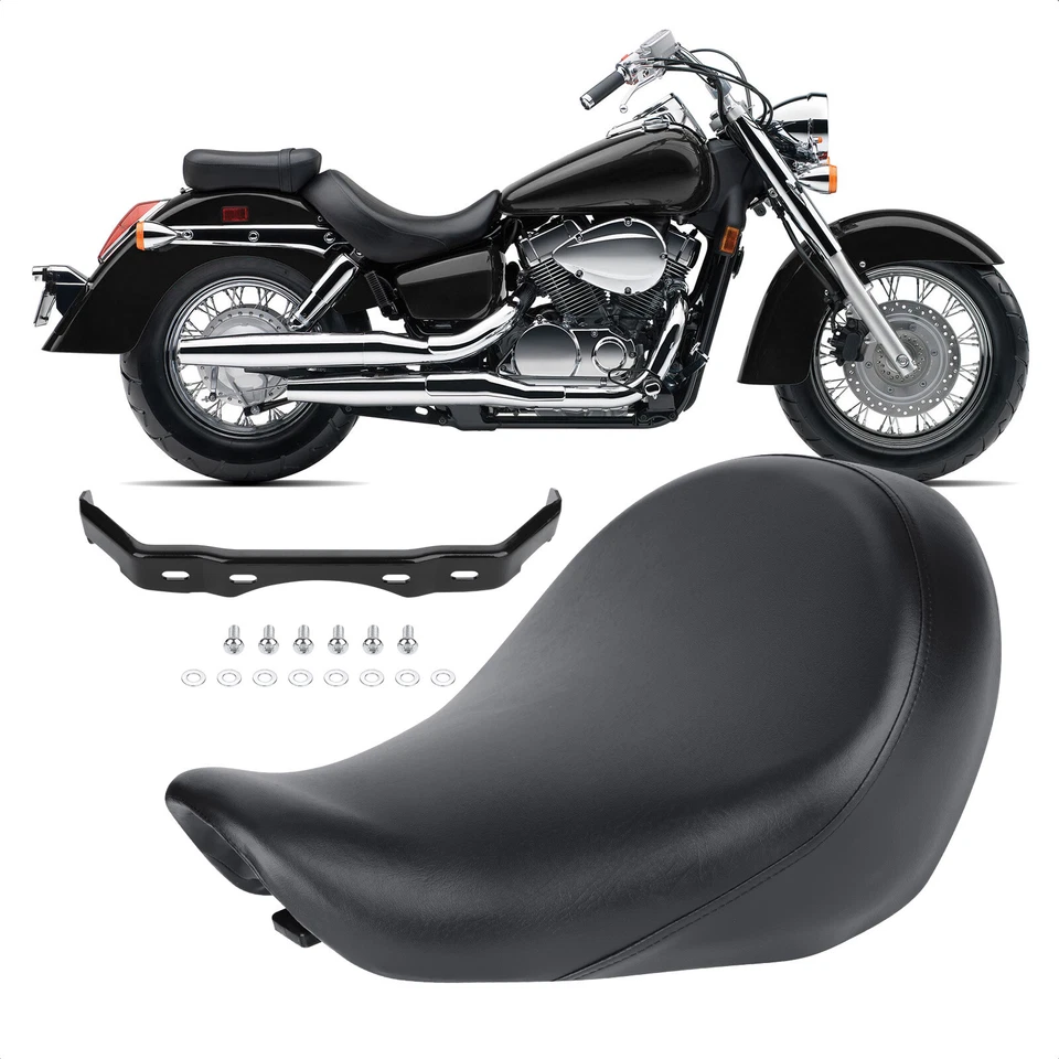 Black Front Driver Leather Cover Seat For Honda Shadow Aero VT750C 2004-2013 USA Foto 4 de 4