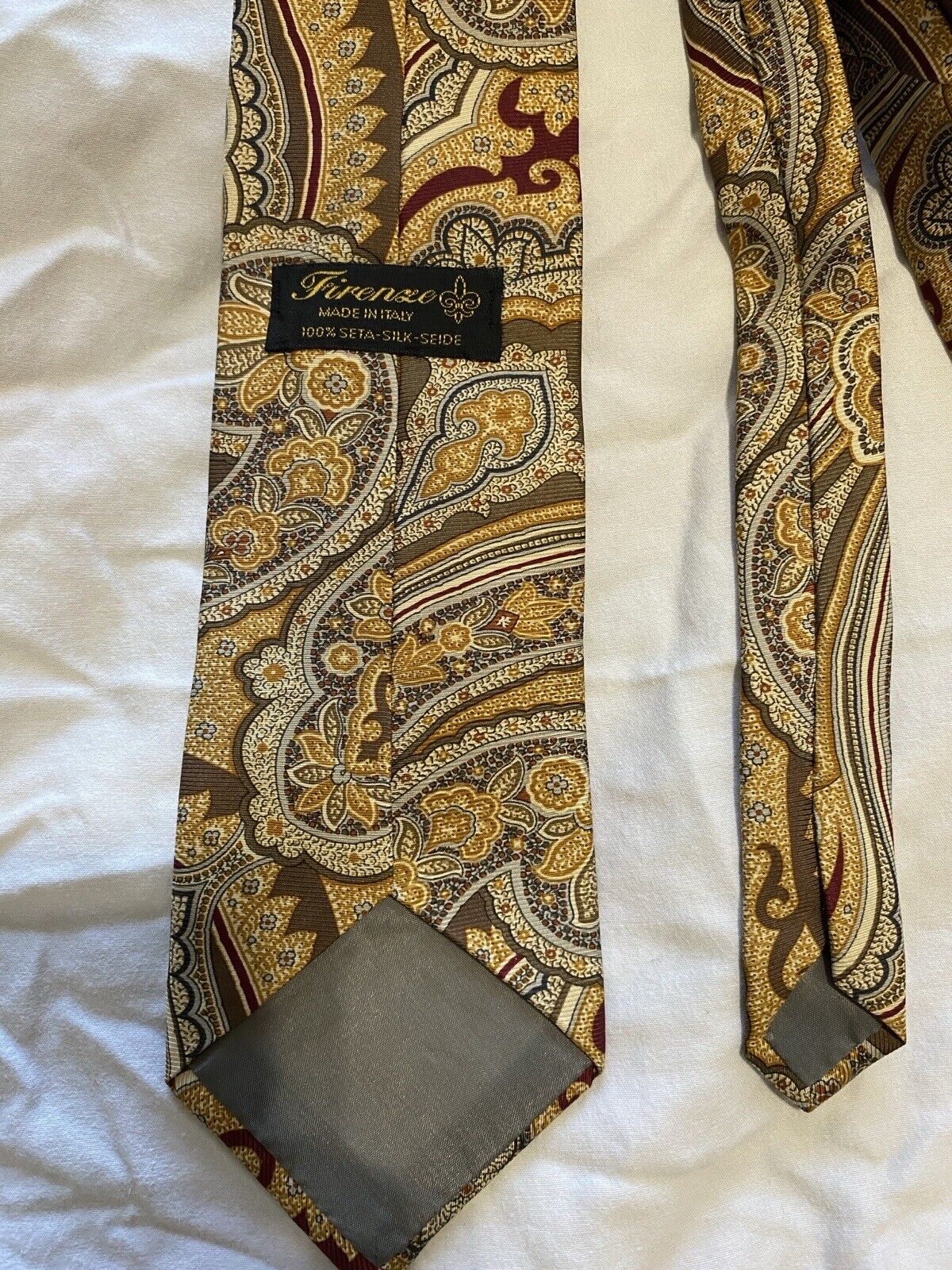 Vintage Firenze 100% Seta Silk Seide Paisley Tie … - image 4