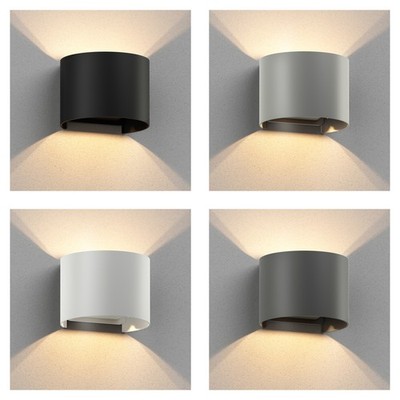 Wandleuchte RUNEL für außen, IP65, Up-/Downlight, schwarz matt, rund, 1x G9