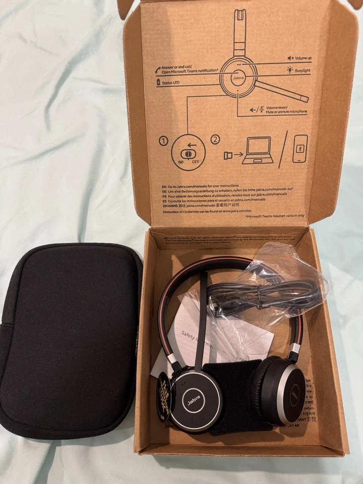 Jabra Evolve 65 SE UC Stereo Link380a Wireless Headset 6599-839-409 - Image 2 of 4