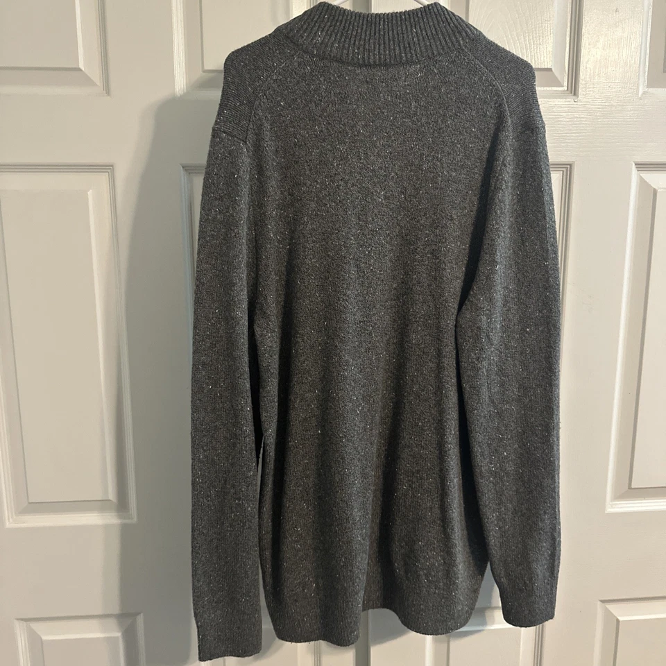 Suéter Sonoma Para Hombres Cuarto Cremallera Talla XXL Alto - Gris Tejido  Foto 2 de 4