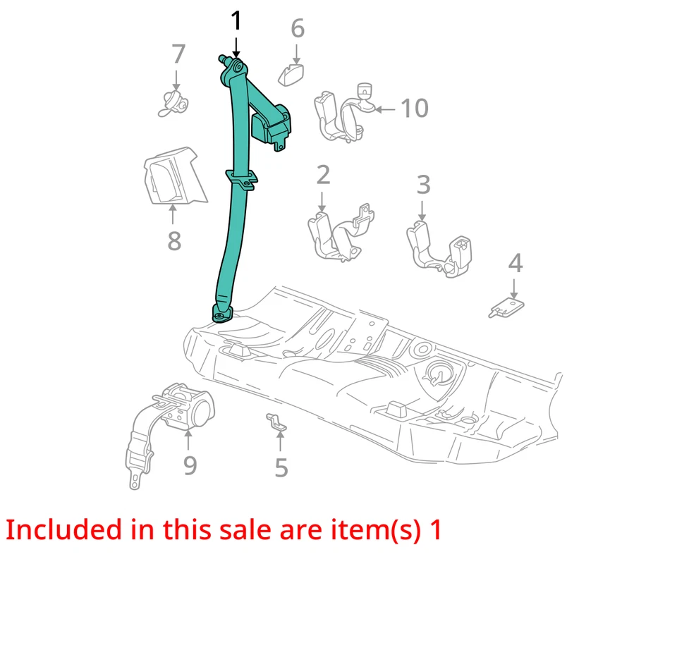 KIT DE CINTURÓN PARA SATURN LW200 LW300 2003 R/ASIENTO RETR SI *N 22673497 - NUEVO OEM Foto 2 de 3