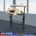 Height Adjustable Home Office Desk With Standing & Seating 2 Modes Mobile Desk.