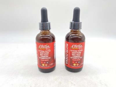 Clean Nutra Vascu Glow Multi Herbal Supplement Drops 2 Pack - 60ml Each