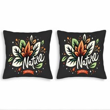 Set of 2 Decorative Throw Pillow Covers 18x18in - Vibrant Floral Design