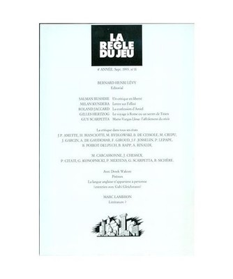 La règle du jeu n°11, Lévy, Bernard-Henri