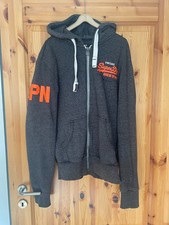 Kapuzenjacke mit Reißverschluss, grau-schwarz, Größe S von Superdry