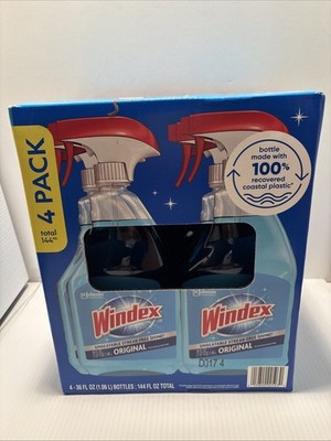 Windex Original Glass Cleaner 4x36 FL oz bottles, 144 FL oz Total