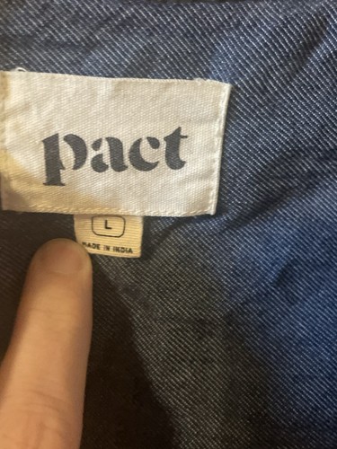 Pact Organic Cotton Flannel Shirt Plaid Button Up Long Sleeve Red Blue Black L - Picture 7 of 7