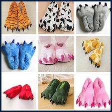 Unisex Plush Dinosaur Claw Slippers Soft Indoor House Shoes