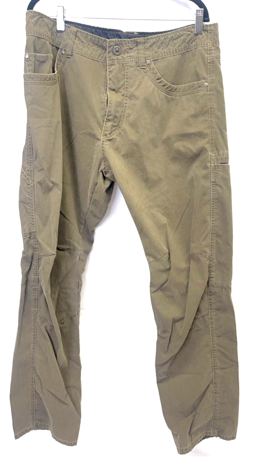 KUHL Revolvr Rogue Pants Stretch Hiking 36x32 Mens Beige Patina Outdoors Trail