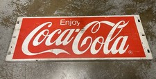 VINTAGE ENJOY COCA COLA METAL SIGN RARE FIND MANCAVE,GARAGE DECOR VERY COOL SIGN