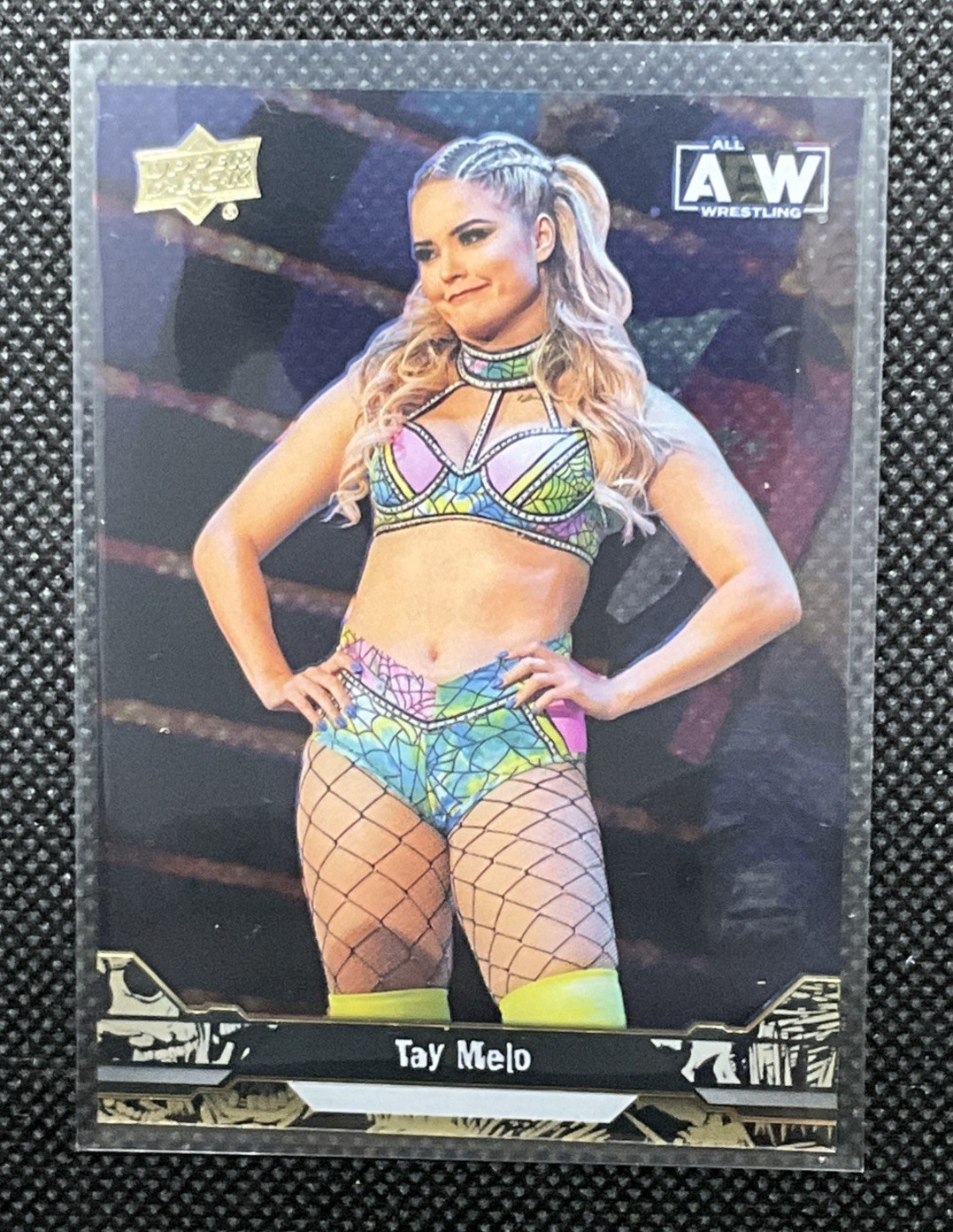Tay Melo #57 AEW Acetate Upper Deck 2023 All Elite Wrestling Trading Card.