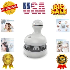 Electric Scalp Head Massager with 4 Soft Silicone Massage Heads, Portable Hai...