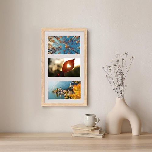 Elegant 9x18 Natural Oak Wood Picture Frame - Set of 3 for Beautiful Memories - Picture 7 of 9