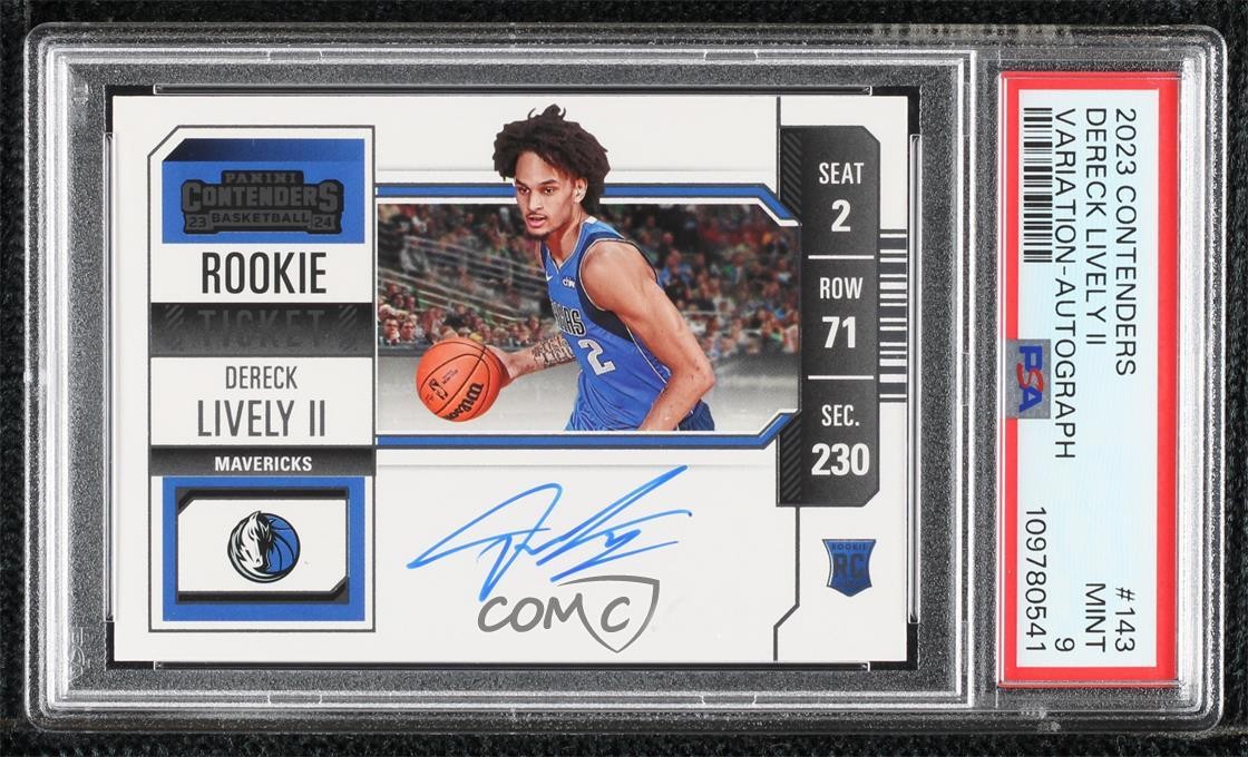 2023 Contenders Ticket Variation Dereck Lively II PSA 9 MINT Rookie Auto RC 11es