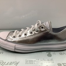 Converse A05433F Chuck Taylor All-Star Metallic Silver Shoes Womens SZ 7.