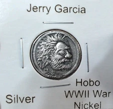 HOBO Grateful Dead Jerry Garcia Made A From REAL WWII Silver War Nickel SIGNED