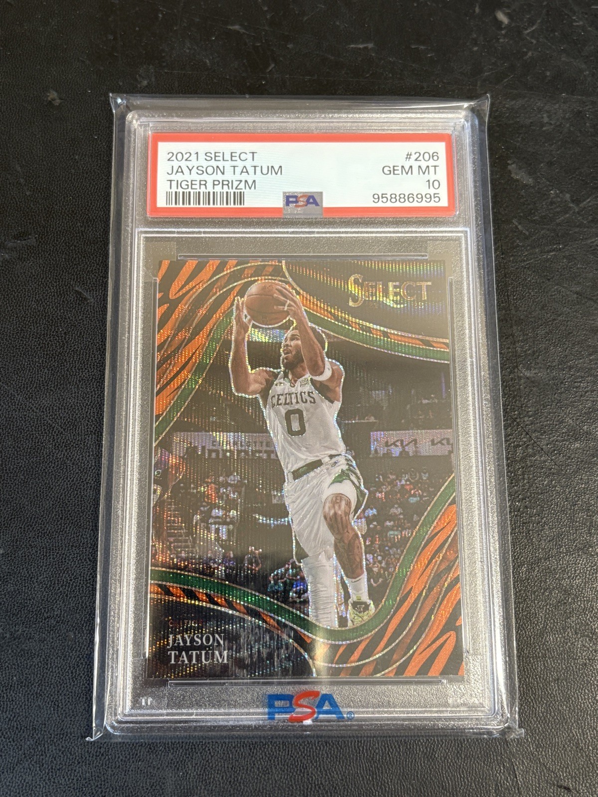 2021-22 Jayson Tatum Select #206 Courtside Tiger Prizm PSA 10 SSP
