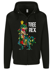 Tree Rex T-Rex Funny Christmas Dinosaur Mens Zip Up Hoodie