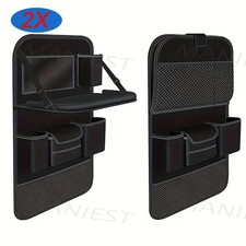 2x Auto Rückenlehnenschutz Rücksitz Organizer PU Leder Kinder Rücksitzschoner