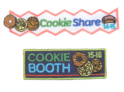 2 GSA Girl Scout Cookie Sales Patches - Cookie Booth - Cookie Share  Embroidered