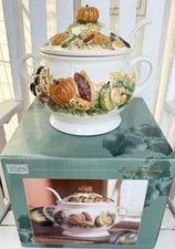 Vintage JC Penney Home Collection Soup Tureen Fall Harvest 112 oz