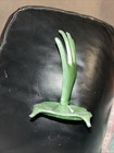 Vintage  Metal Hand Ring Holder Green Tone Trinket Tray Dish Jewelry 4.5”x2.75 — photo 2