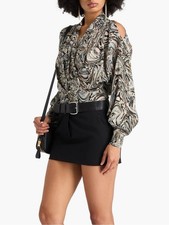 IRO wrap silk crepe de chine Marble-Effect pr...