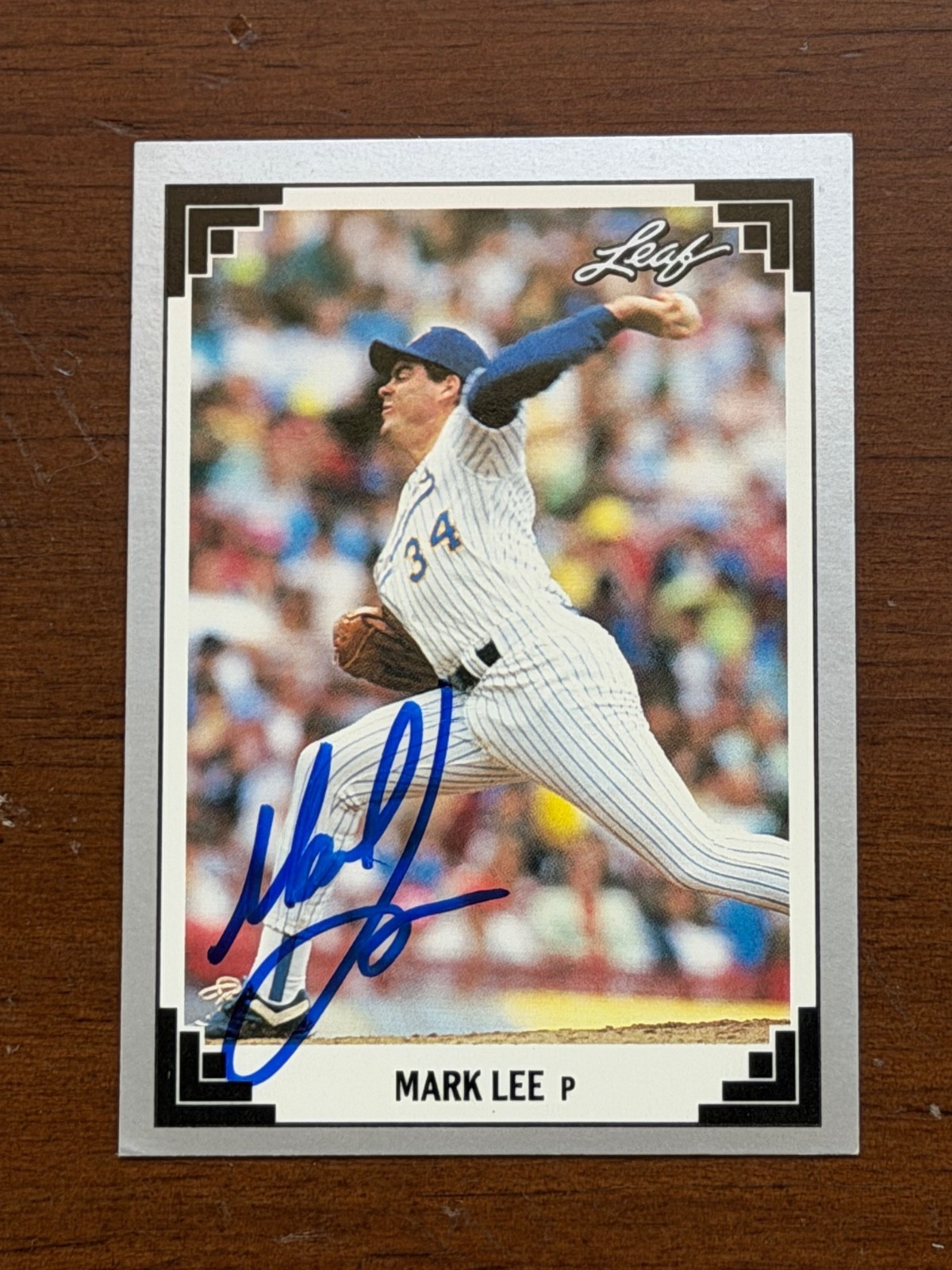 Signed  1991 Leaf - Mark Lee #343