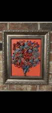 vintage style jewelry art Floral Collage framed Christmas  Angel