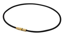 Phiten RAKUWA Magnetic Tongue Bullet Necklace, Black/Gold, 50cm