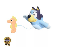 TOMY Toomies Swimming Bluey - Toddler Bath Bluey Toy with Pull String Seahorse,