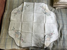 Vintage Hand Embroidered Small Table Cloth
